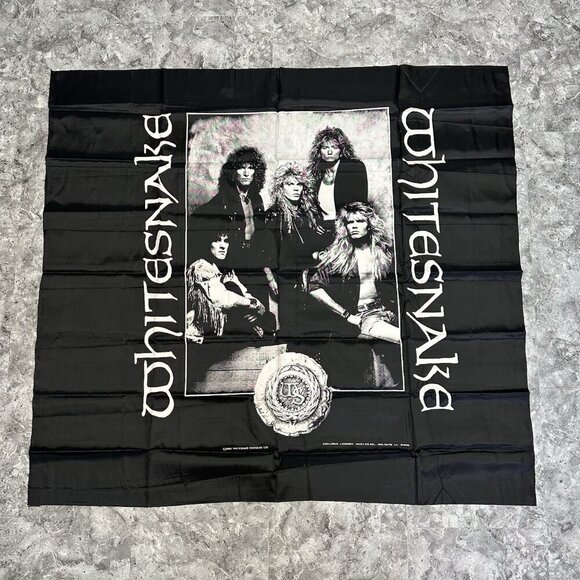 Vintage WHITESNAKE Flag Art Tapestry Decor Meta 80s Rock N Roll 1988 44X40 - Picture 1 of 2